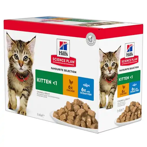 Hill‘s Feline Kitten Chicken & OceanFish 12x85 g Multipack Bästa pris