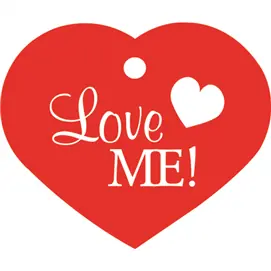 ID-bricka stort hjärta "Love Me!" Lågt pris
