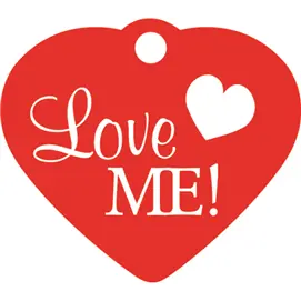 Lägg i varukorgen ID-bricka litet hjärta "Love Me!"