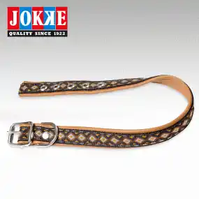Jokke Maya halsband textil/läder brunt Rabatt
