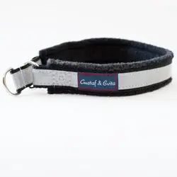 Gustaf & Evita halvstryp fleece svart, reflex Expressleverans