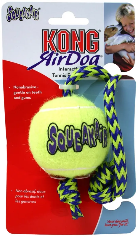 Kampanjpris KONG AirDog Squeaker tennisboll med rep