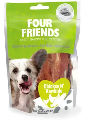 Snabb frakt Four Friends Dog Chicken N‘ Rawhide