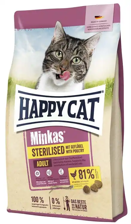 HappyCat Minkas Sterilised fågel 4 kg Premium