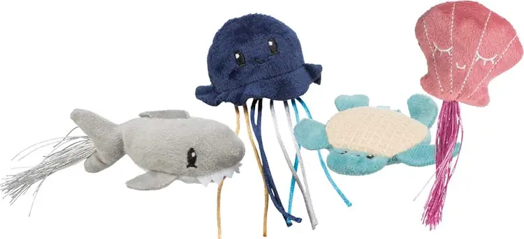 Marina djur, plysch, catnip, 5-8 cm, mix Billigare