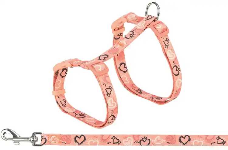 Kattsele med koppel, flower power, 35-59 cm/13 mm, 1,20 m Erbjudandepris