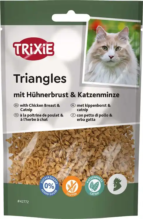Trianglar med kycklingbröst & kattmynta 50 g Rabatt