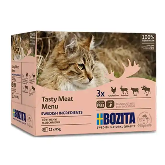 Bozita katt Kött i gelé Multibox 12x85 g Snabb frakt