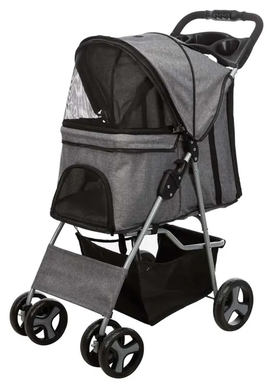 Djurvagn Buggy, hopfällbar, 47xh100x80 cm, grå Snabb frakt