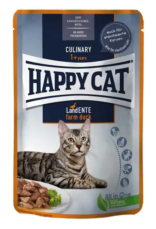 Utförsäljning HappyCat våt/sås, anka, 85 g