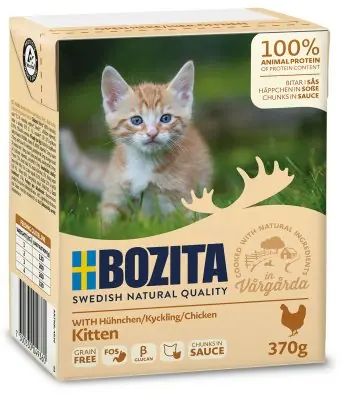 Kampanjpris Bozita Katt Tetra Bitar i sås m Kyckling Kitten 370 g