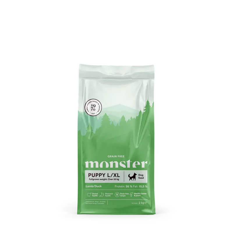 Endast denna vecka Monster Dog GrainFree Puppy L/XL Lamb/Duck
