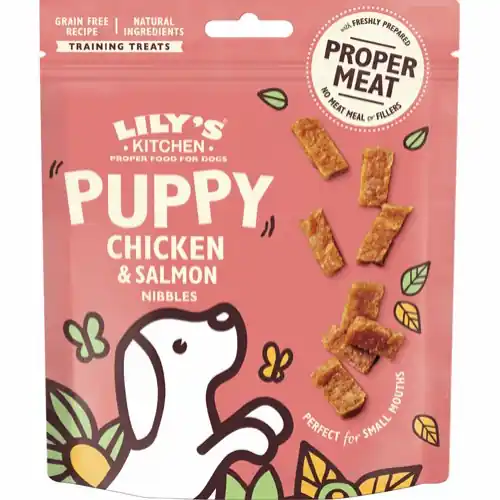 Lily‘s Kitchen Chicken & Salmon Nibbles for Puppies 70 g Sista chansen