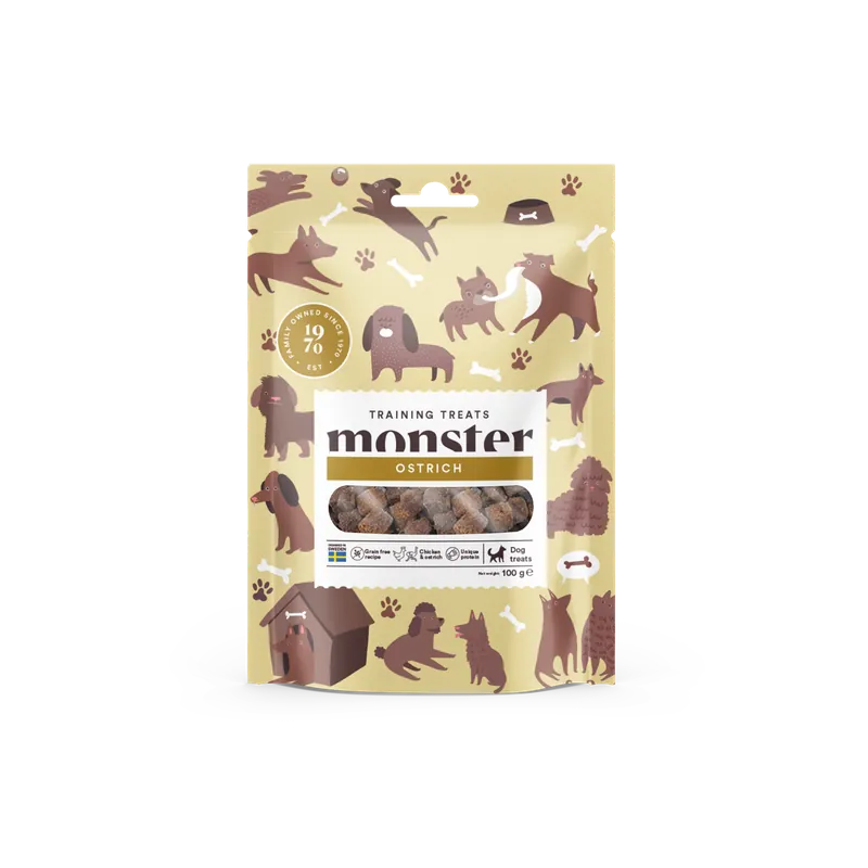 Monster Dog Training Treats Ostrich 100 g Erbjudande