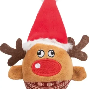Xmas reindeer, rattle ball, plush, ø 6 x 12 cm Extra rabatt