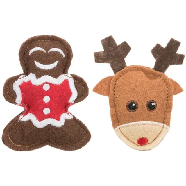 Xmas Elk and Gingerbread Figure 8 cm, 2-pack Expressleverans