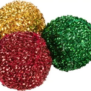Xmas rattling balls, plast/polyester, ø 4 cm, 3-pack Säker betalning