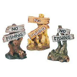Nedsatt pris "NO FISHING" skylt 8 cm polyester, mix