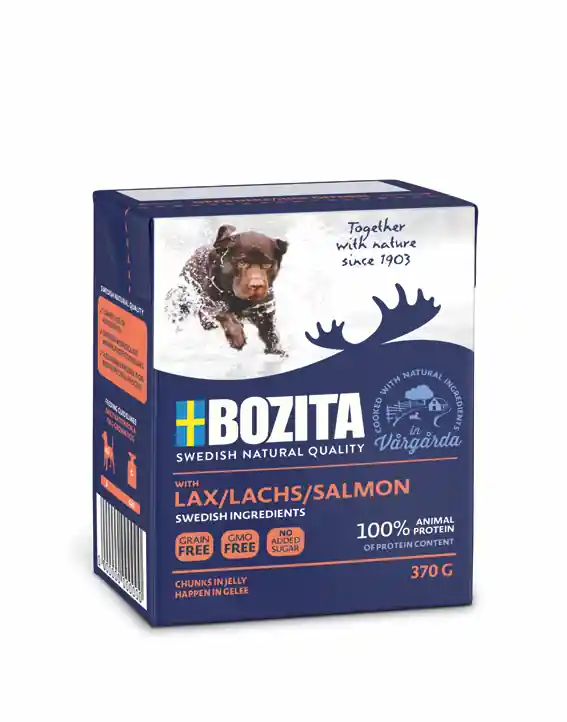 Beställ idag Bozita Salmon bitar i gelé 370 g