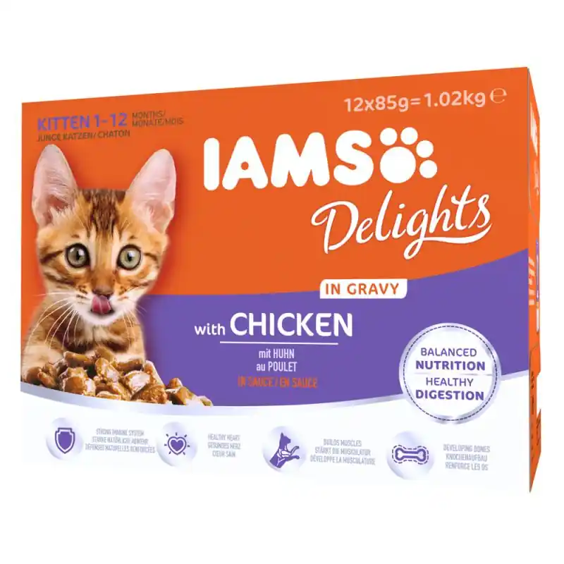 Iams Delights in gravy Multipack Kitten 12x85 g Fynd