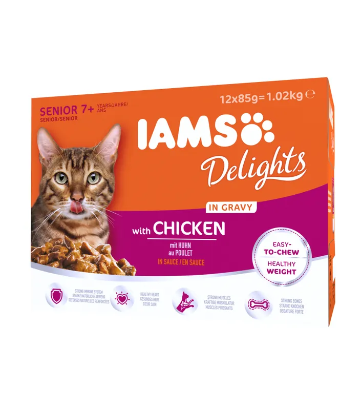 I lager Iams Delights in gravy Multipack Senior 12x85 g
