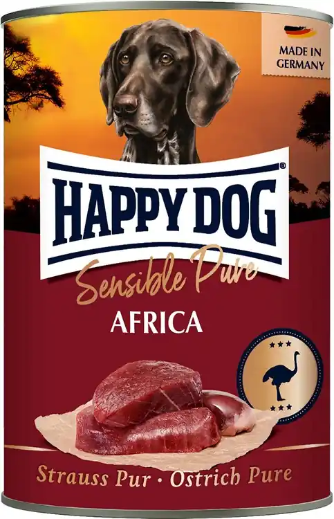 Fynd HappyDog konserv Africa, 100% struts, 400 g