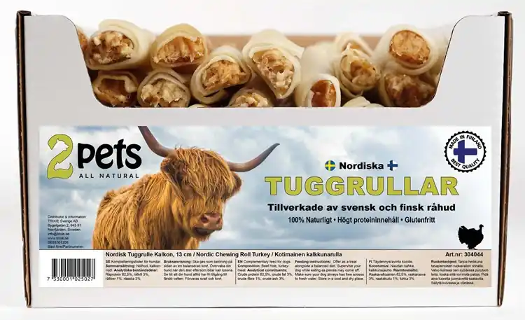 2pets Nordisk tuggrulle med kalkon, 13 cm Köp nu