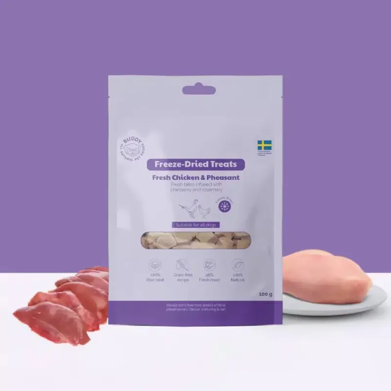 Buddy FD Treats Singles Raw Chicken & Pheasant 100g Handla nu