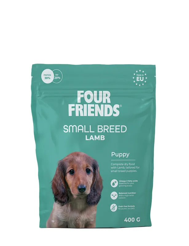 FourFriends Dog Puppy Small Breed Lamb 400 g Snabb frakt