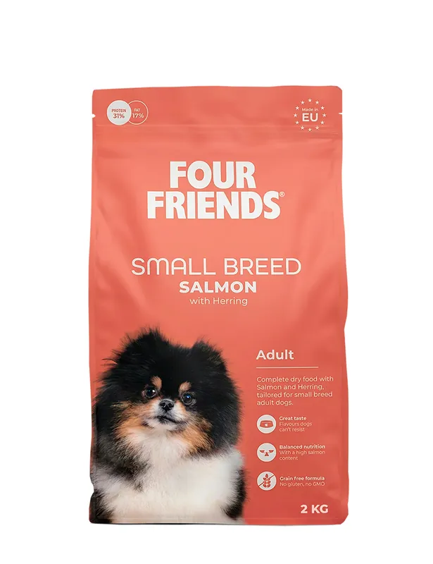 Kundfavorit FourFriends Dog Adult Small Breed Salmon 2 kg