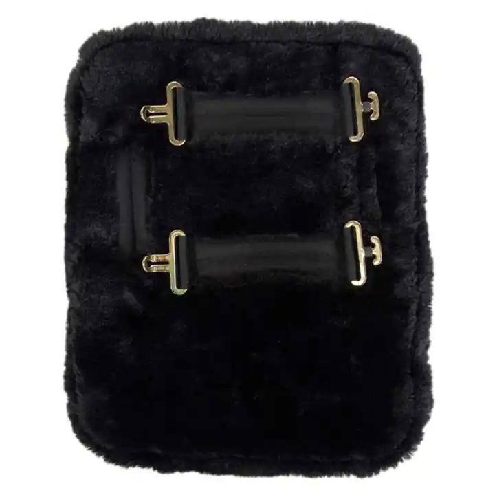 Begränsad tid Bogbreddare Vegan Sheepskin 2 Buckles Svart