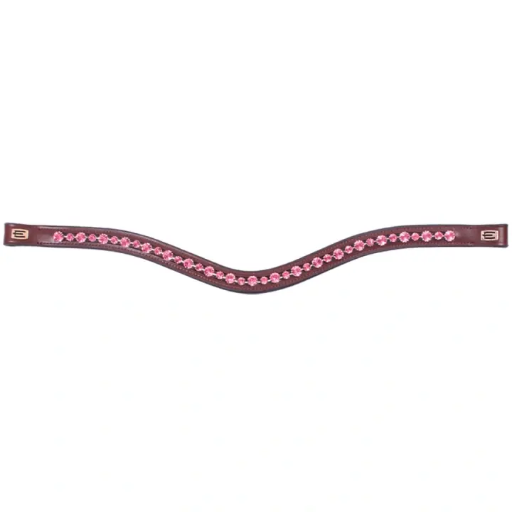 Kundfavorit Pannband E-Logga & Rosa/Rosa Kristaller Brun/Mässing