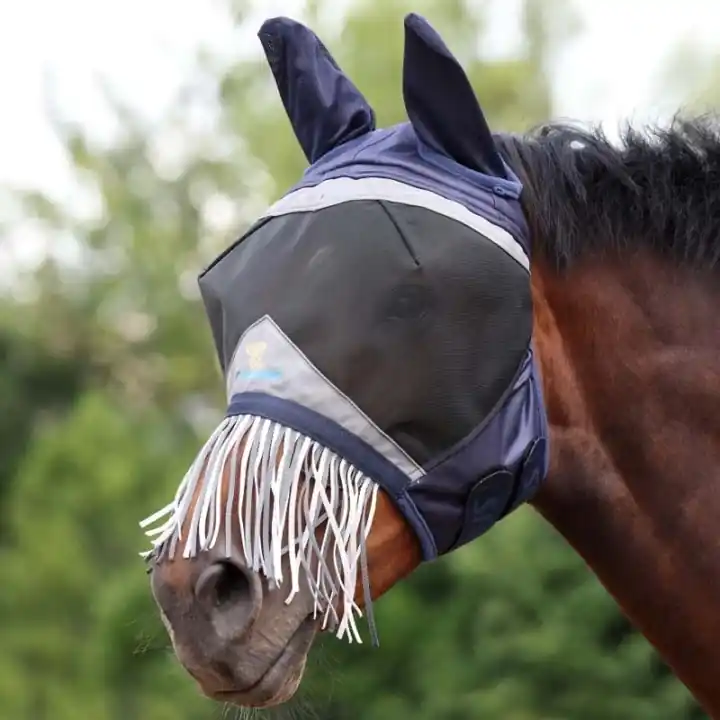 Flughuva Fine Mesh with Ears & Nose Fringe Marinblå Lägg i varukorgen