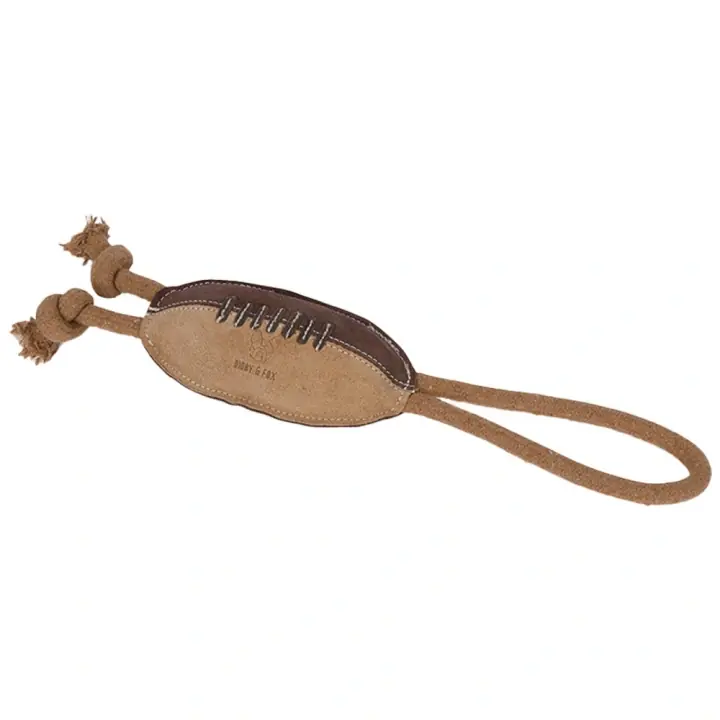Hundleksak Rep Rugbyboll Natur Snabb frakt