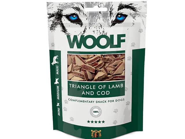 Woolf - Lamm & Torsk Triangel, 100g prisnedsättning