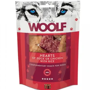 I lager Woolf - Ankor eller kycklinghjärtan med ris, 100g
