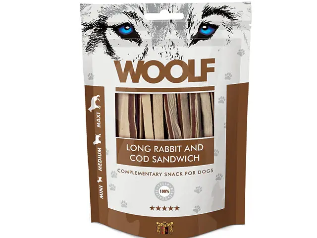 Woolf - Lång kanin och torsk smörgås, 100g Utförsäljning
