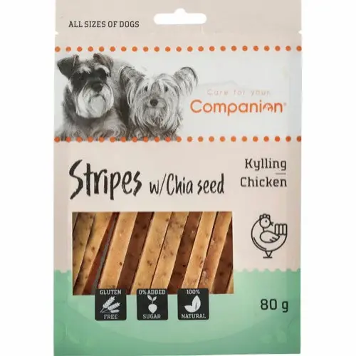 Companion - Kycklingstrimlor med chiafrön, 80g Snabb leverans