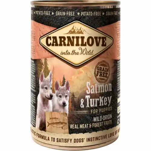 Beställ nu Carnilove - Burkmat, Lax & Kalkon för valpar, 400g