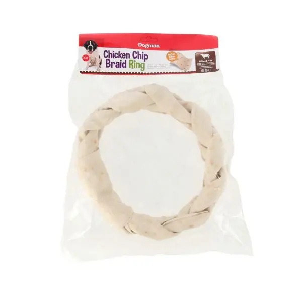 Trygg betalning Dogman - XXL Kyckling Chip flätad ring