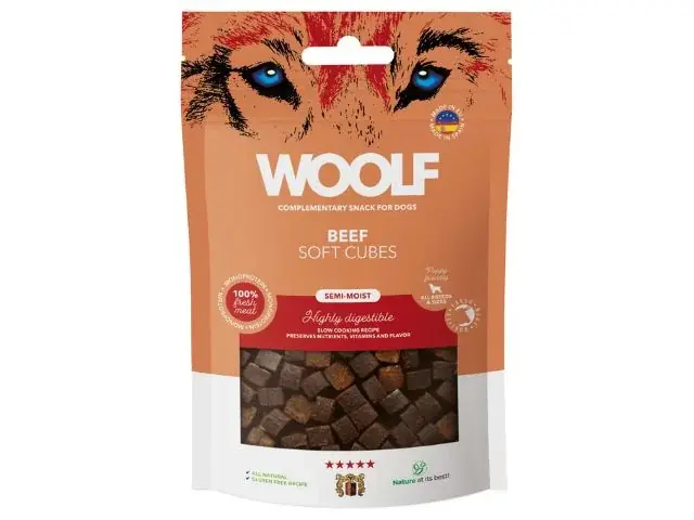 Woolf - Mjuka Tärningar Nötkött, 100g Nyhet