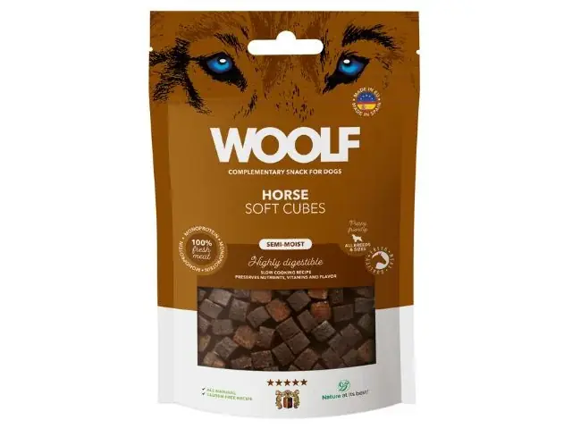 Premium Woolf - Mjuka kuber häst, 100g