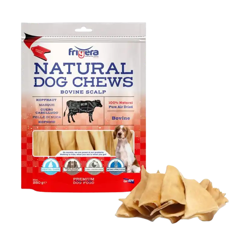 Frigera - Naturliga hundtugg Bovin huvudbund, 250g Extra rabatt