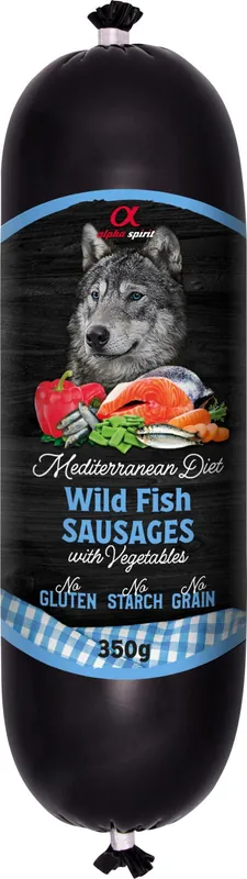 Beställ idag Alpha Spirit - Medelhavets vildfiskkorv med grönsaker 350g