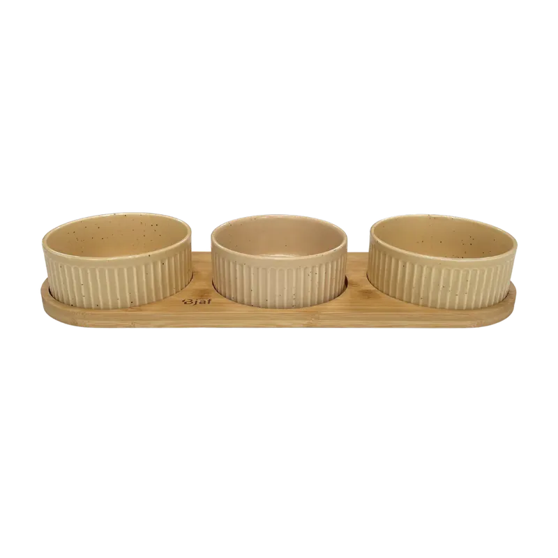 Beställ idag Bjaf - Creme Freja skålsats med bambusbund, triple