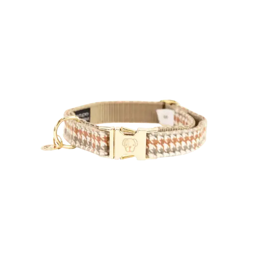 Kentucky Hundhalsband Pied-de-Poule - Beige Fynd