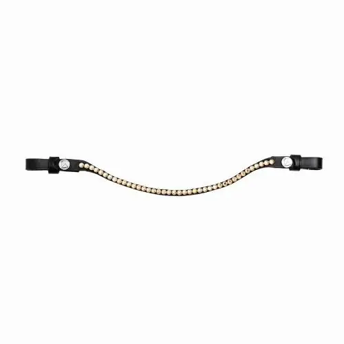 Populärt val Finesse Bridles Pannband - "Swarovski" - brun/brons
