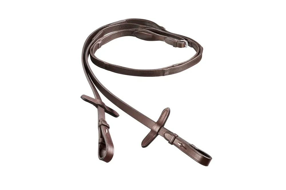 Finesse Bridles Tyglar - platt med stopp och lock - brun/guld Nedsatt pris
