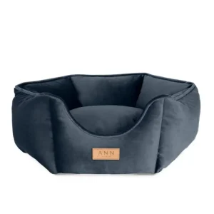 Ann Habor Milano Velvet Dog Bed - Marinblå Begränsad tid