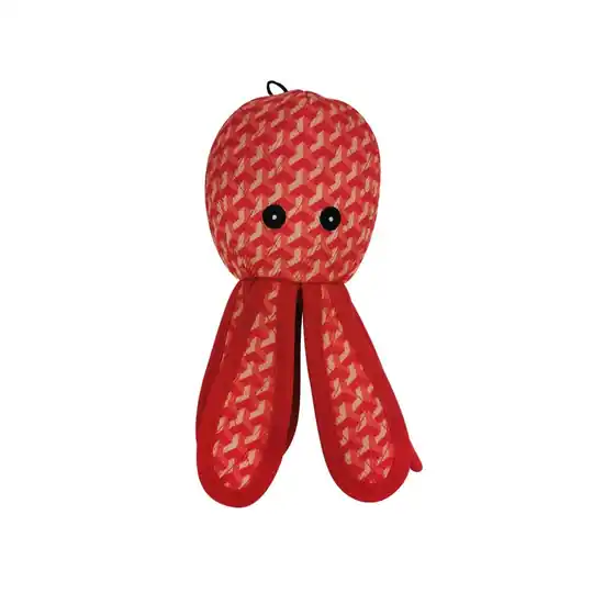 Nyhet Bark-a-Boo Tough Toys Bläckfisk Röd